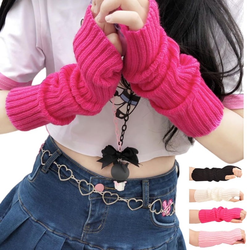 VTTDB Arm covers cute women kawaii japanese harajuku Y2k Arm Warmer for Girls Goth Gloves Fingerless Knitted Arm Sleeve - Image 1